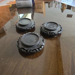 Chinese Ebonized Wooden Pedestals