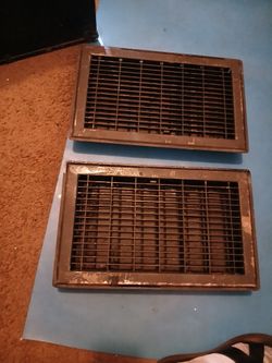 Vintage Two Stamp Still Wall Heat Grill Vents 16 In Long 10 In Wide Both Are Collectibles