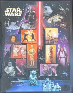 STAR WARS Poster of U.S. Stamps 42 cent, 15 total $6.30 Value
