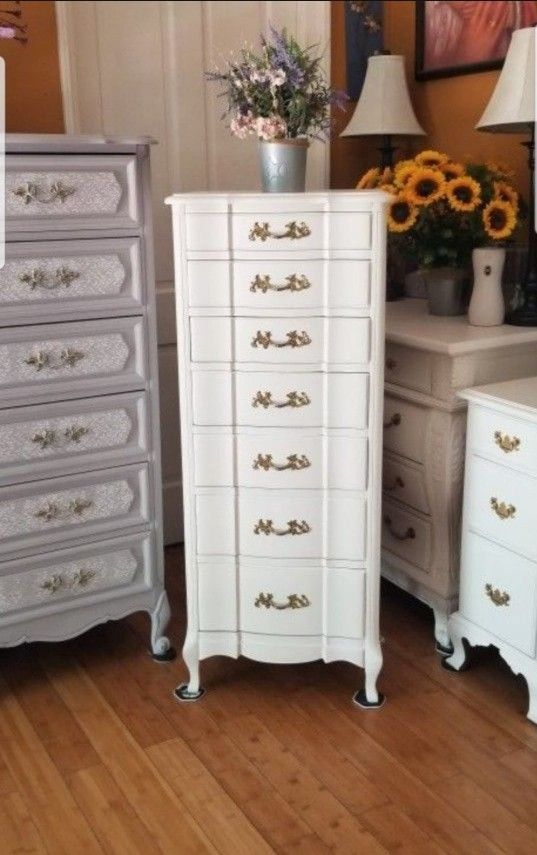 French Provincial Lingerie Dresser Solid Wood Measurements On Picture PICK UP ONLY