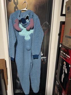 Stitch Adult Fleece One-Piece Pajama Costume medium