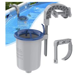 Sepetrel Above Ground Pool Surface Skimmer, Wall Mount Pool Maintenance Accessories for Inflatable Collars, Tubular