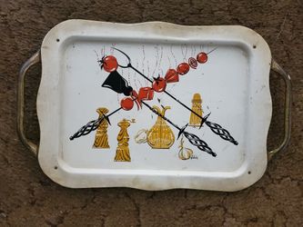  Vintage Lavada Metal Serving Tray