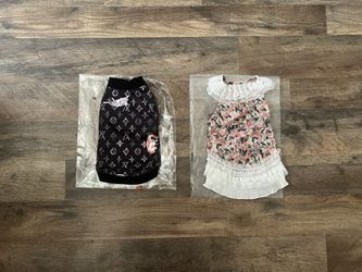 Dress for Cats Dogs, LV Sweater and Fabric Lace Princess Dress 