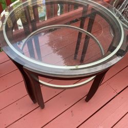 Glass Table And End Table  Buffet Style Table