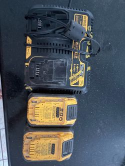 DEWALT 12V/20V MAX Jobsite Charging Station (with two  DEWALT batteries“