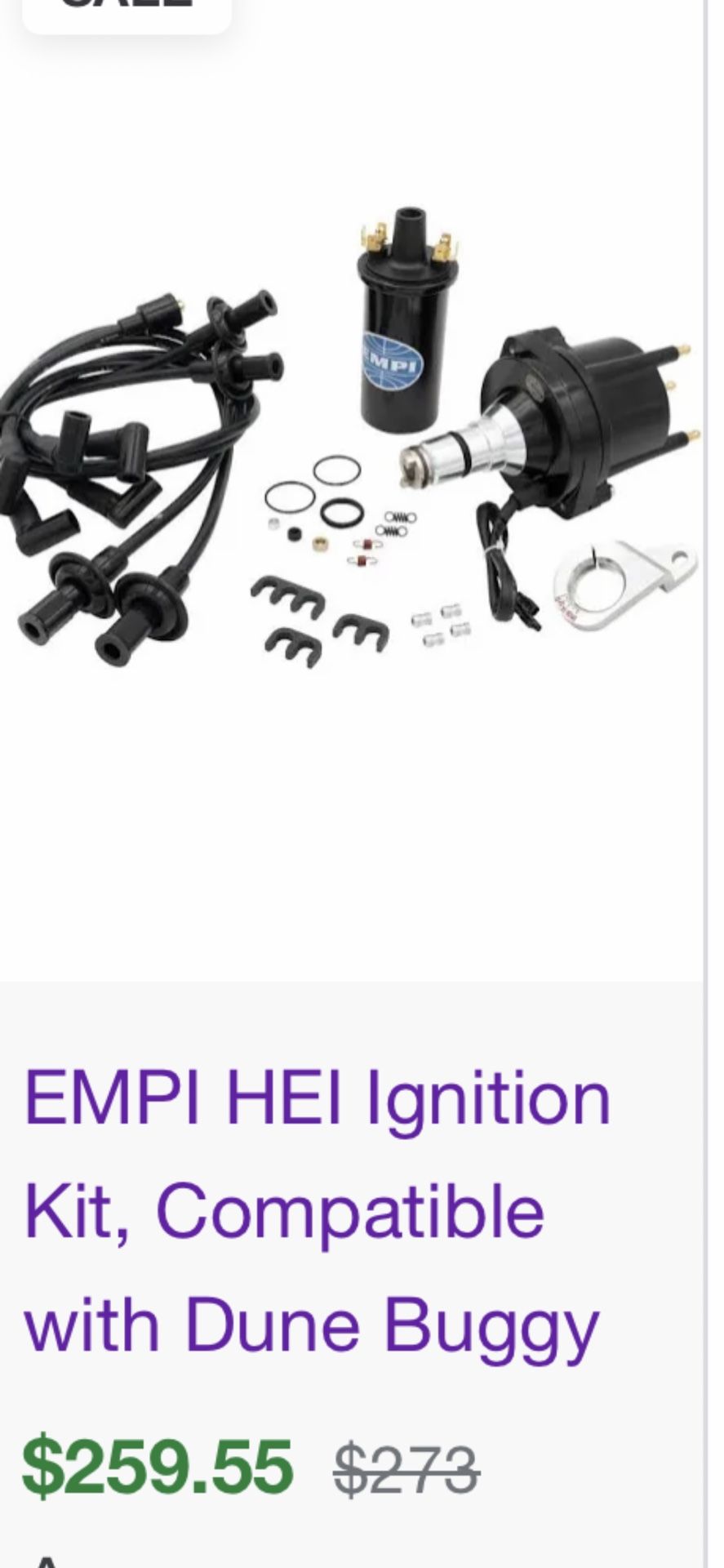 VW Bug / Bus HEI Ignition Kit - Billet Distributor Hi Output Coil With 8 Mm Wires
