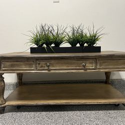 Rustic Coffee Table With Under Storage 