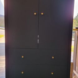Refinished Matte Dark Secret Vintage Armoire/Dresser