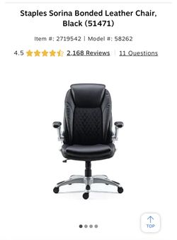 Staples Sorina Bonded Leather Desk Chair for Sale in Las Vegas, NV