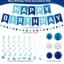 Blue Birthday Decoration
