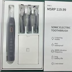 DMES Sonic Electric Toothbrush 5 Modes USB Rechargeable New in Sealed Box Black