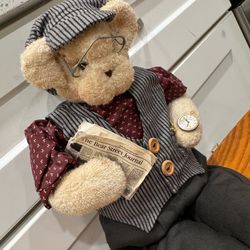 THREAD BEARS OUR SECRET FIRST EDITION STITCH FINANCIAL THEME TEDDY NEWSPAPER