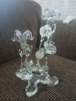 Elegant glass ram statue
