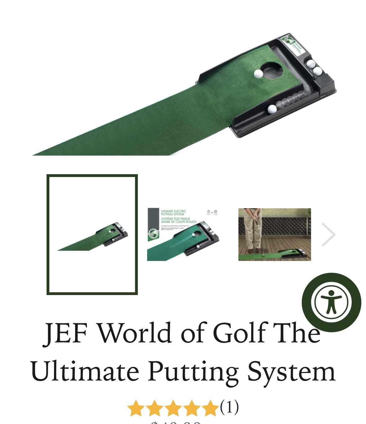 JEF Ultimate Putting System.. World Of Cup ..9’ Green W/Electric Ball Return
