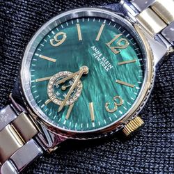 Anne Klein Emerald Green 2 Tone Women's Watch