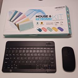 PloutoRich Wireless Keyboard and Mouse Ultra Slim Wireless Bluetooth Keyboard and Mouse 10inch Rechargeable Ergonomic Keyboard and Mouse for Laptop Ta