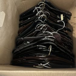 Black And Brown Wooden Clothes Hangers