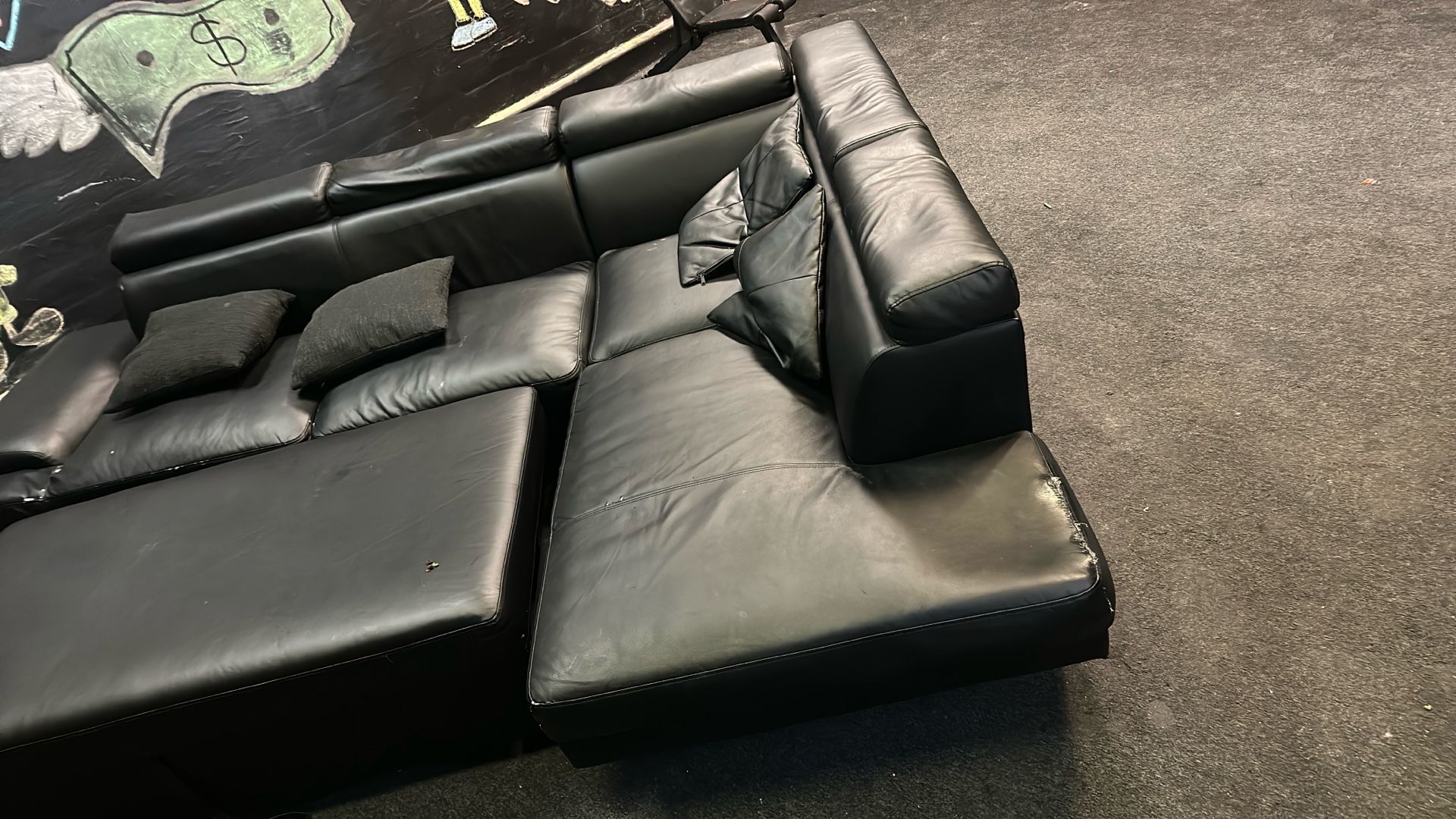 Very Large Faux Leather Couch