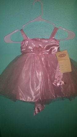 Pink dress with geadband..size 12 months. ..brand new!!