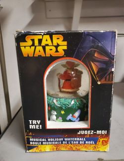 Star Wars Musical Holiday Waterball Snowball Yoda