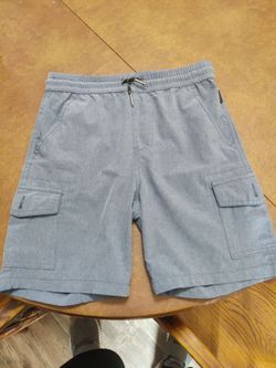 Blue Cargo Shorts with Drawstring Waist