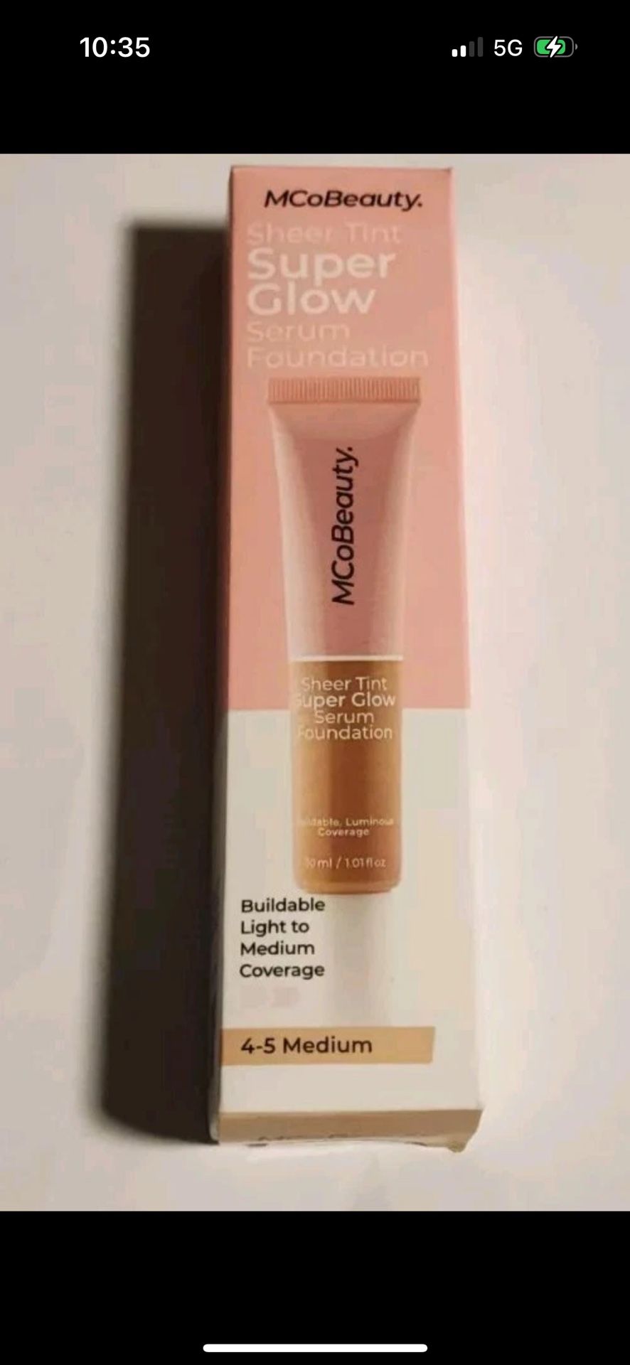 MCoBeauty Super Glow Sheer TINT Serum Foundation 4-5 Light TO Medium