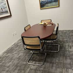 Small Mahogany Conference Table And Chairs
