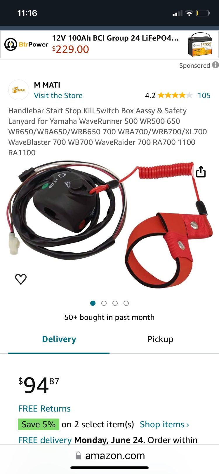Brand New Never Used Jet Ski Kill Switch