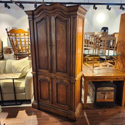 Ornate Drexel Carved Wood Armoire