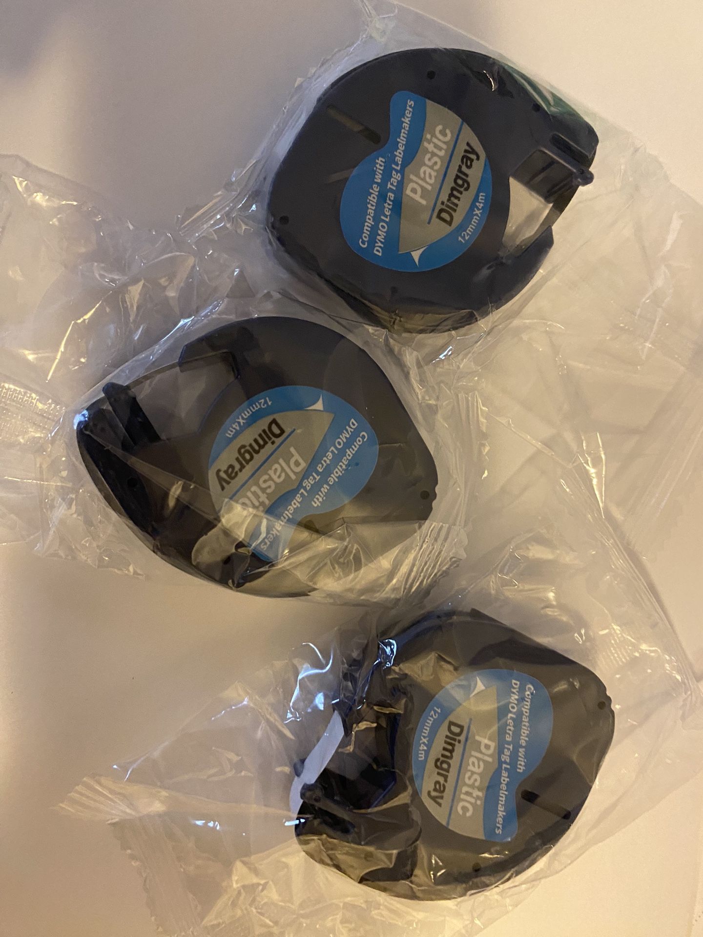 Label Plastic Tape Cartridges - Compatible with DYMO LetraTag Label Maker Refill