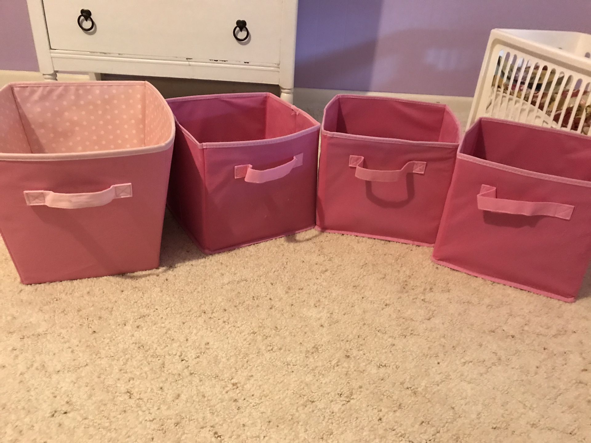 Pink storage cubes