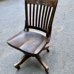 Antique Desk Chair colonial chair Co. Banker Adjustable swivel union pacific industrial