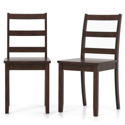 Set Of Two Wooden Dining Chairs