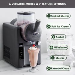 GreenPan Frost 6-Mode Ice Cream, Frozen Drink, Slushie & Milkshake Maker, No Freezer Needed Actual Color: Gray Berry