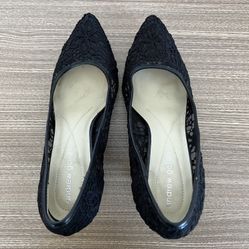 Andrew Geller TERAN Black Floral Lace High Heel Pumps Size 8 M | Women Shoes