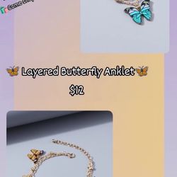 Layered Butterfly🦋 BagGirl💰 Luminous BlueStar✨Gold Cuban⚜️Sliver Cuban🩶
