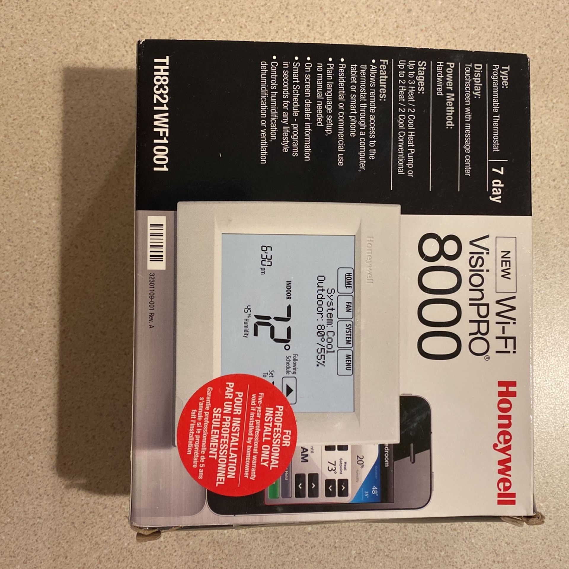 Thermostat Honeywell Vision Pro 8000 WiFi