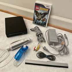 Nintendo Wii Black Console System With Controller Cables Batman Lego Video Game Bundle Lot Cleaned Works Retro Classic Exercise 