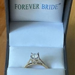 FOREVER BRIDE ENGAGEMENT RING W/ 1/2 Ct DIAMOND 10 k Size 7