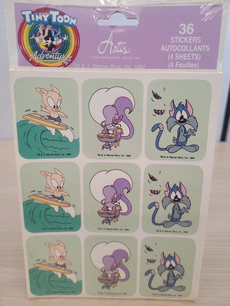 Vintage 1990 Tiny Toons Stickers