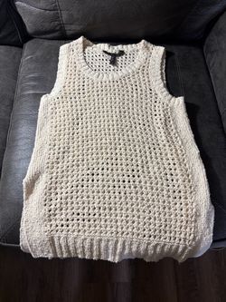 BCBGMAXAZRIA Crochet Knit Tank Top