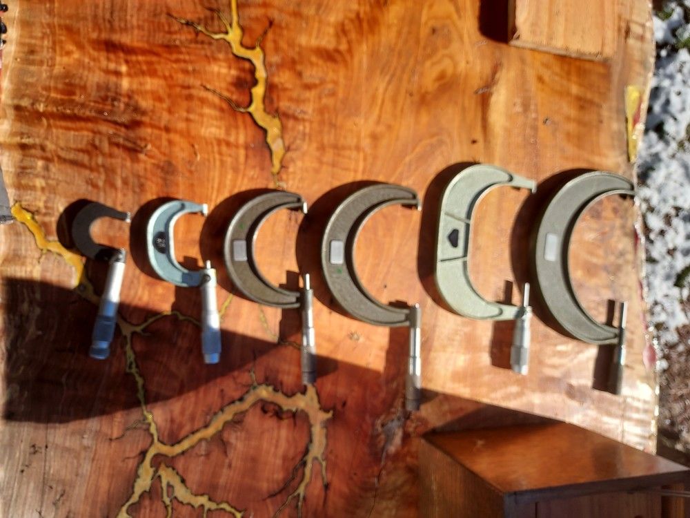 Vintage Measuring Tools In Wooden Case