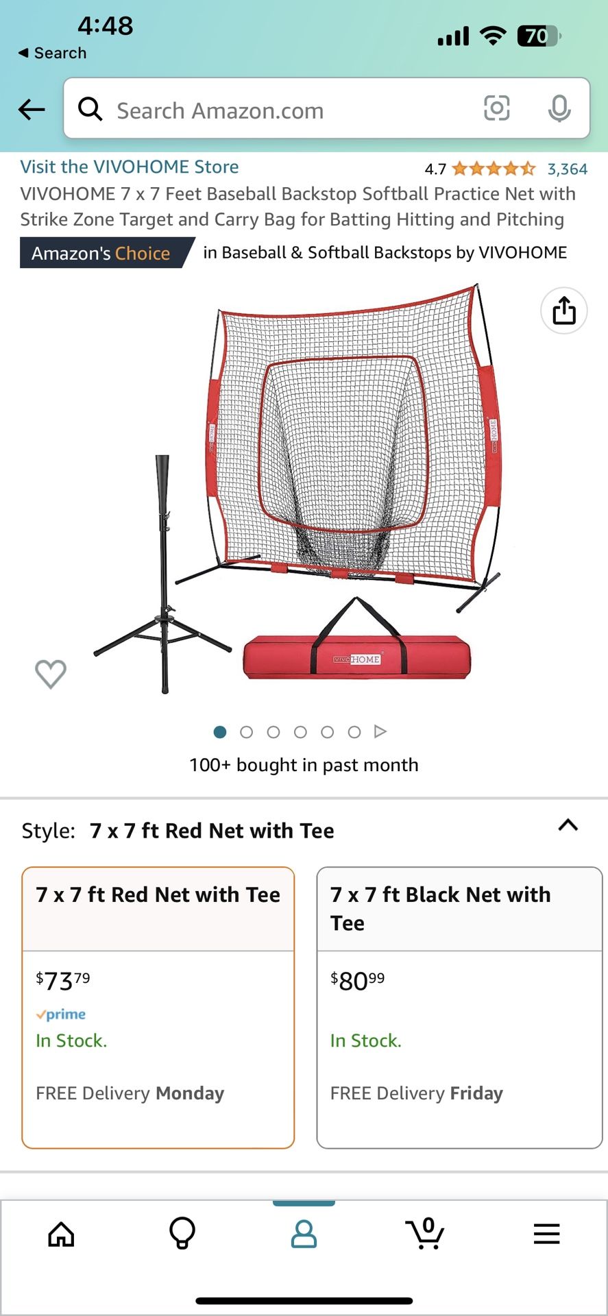 Baseball Net Set With Tee