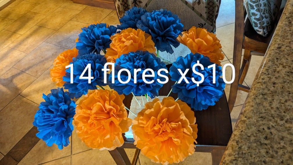 Flores De Papel Colores Brillantes, Paper Flowers 