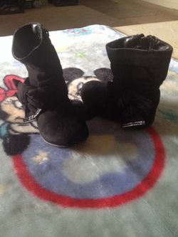Lightly used toddler girl black boots