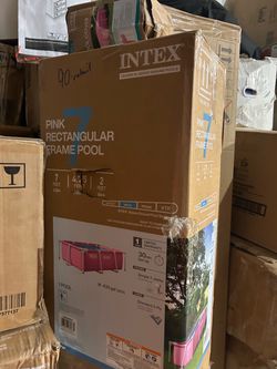Intex pink 7 ft pool with cover
