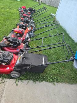 Lawn mowers for sale; prices vary by unit. We have models priced at 160, 180, 200, and 230—available