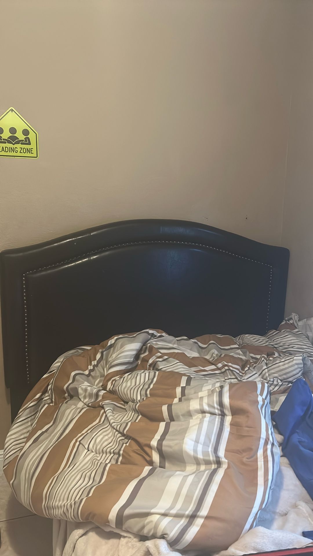 Dark Brown Leather Headboard