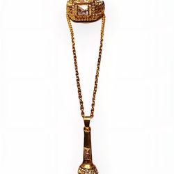 Gold & Diamond Microphone Pendant & Necklace And Matching Men's Diamond Ring
